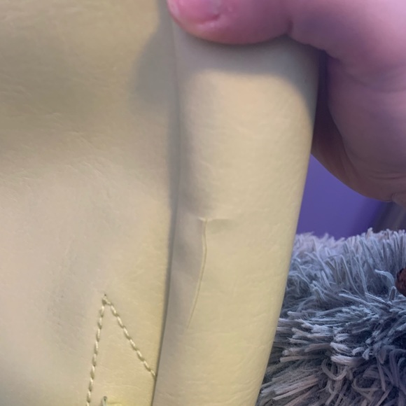 Matt & Nat VEGAN Leather Back Pack Pastel Yellow Eco Friendly Recycled Lining - Picture 8 of 8